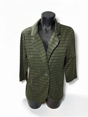 Milano Olive Green Striped Blazer